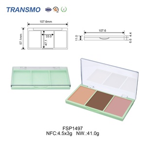 กล่องพลาสติกเปล่าสำหรับเครื่องสำอางแบบขายส่ง ขนาด 4.5 กรัม*3 สำหรับใส่แป้ง น้ำหอม บลัชออน หรืออายแชโดว์ พาเลท 3 สี - Product Image 2