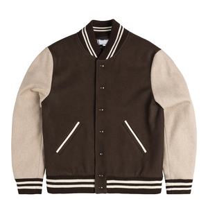 เสื้อแจ็คเก็ตวาร์ซิตี้ลายแบบสั่งทำพิเศษสำหรับผู้ชาย วัสดุผสมขนสัตว์สไตล์วินเทจ โพลีเอสเตอร์ 100% คอตั้ง แขนยาว สตรีทแวร์สไตล์เรโทร คุณภาพสูง - Product Image 1