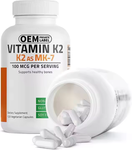OEM ODM Vitamin K2 MK-7 Kapsülleri GDO'suz Glutensiz Formül Sağlıklı Kemikler ve Bağışıklık Sistemini Destekler - Product Image 4