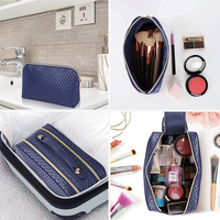 Sacs à cosmétiques imperméables avec poignée en cuir PU personnalisée, sacs à maquillage avec impression, pochette zippée