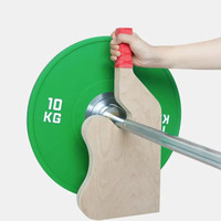 Barre de musculation portable en bois antidérapante pour charger et décharger les plaques de poids, barre de musculation en bois pour soulever des poids