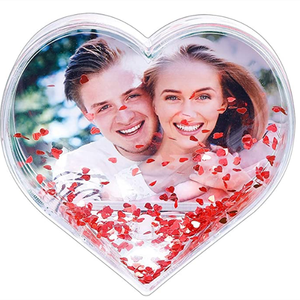 Brillo en forma <span class=keywords><strong>de</strong></span> corazón foto marcos líquido globo <span class=keywords><strong>de</strong></span> nieve foto marco para parejas <span class=keywords><strong>de</strong></span> amigos <span class=keywords><strong>de</strong></span> la familia (amor) - Product Image 3