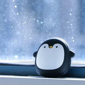 Cute Cartoon Winter Mini Hand Warmer Portable USB Rechargeable Penguin 6000mAh Power Double Sided Quick Heating