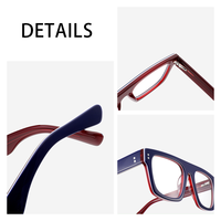 Montures de lunettes vintage faites à la main anti-lumière bleue, verres transparents à vision simple, en acétate de marque, lunettes optiques de prescription pour hommes