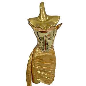 Sexy sin tirantes Bling Rhinestone corsé Mini faldas conjunto cumpleaños graduación ceñido al cuerpo vestido espectáculo Festival traje mujer fiesta Club disfraz - Product Image 1