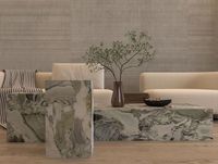Table basse cube de luxe moderne en onyx de jade vert poli pour salon