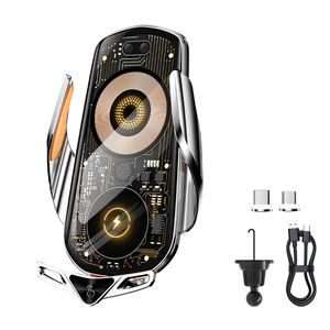 时尚朋克风格车载智能感应15w快速无线充电车载手机充电器车载导航手机支架 - Product Image 1