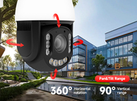 Caméra PTZ IP POE Mini 6MP Couleur avec Zoom Optique 20x, Dôme Rapide, Sécurité Extérieure, Suivi Automatique Humain par IA, Vision Nocturne Couleur, Audio Bidirectionnel