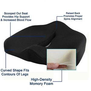 Breathable Mesh Cover Memory Foam Coccyx Seat <b>Cushion</b> Orthopedic Car & Office Chair <b>Cushion</b> for Tailbone Pressure Relief - Product Image 5