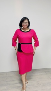 Vestido de Talla Grande para Mujer, Tejido de Sarga de Alta Costura, Vestido Elegante para el Trabajo, para Damas - Product Image 3