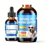 Gouttes antibiotiques naturelles pour animaux de compagnie, complément liquide pour chiens et chats, soutien immunitaire prébiotique, saveur poulet riche en protéines