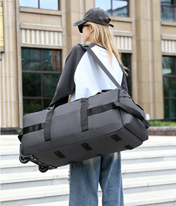 Sac <span class=keywords><strong>à</strong></span> dos grande capacité avec sac <span class=keywords><strong>à</strong></span> main pliable <span class=keywords><strong>à</strong></span> roulettes, sac bandoulière pour voyage en plein air, sac de rangement pour camping, logo personnalisé OEM - Product Image 3