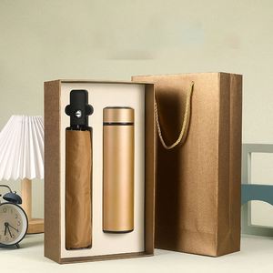 WSY8745 Hot Corporate Gift Box Set Smart Thermos Cup <b>Umbrella</b> Custom logo Meeting Items Luxury Business Gift Set - Product Image 3