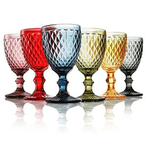 أعلى جودة خمر النبيذ الأحمر والماء الزجاج أكواب ملونة خمر الأواني الزجاجية من الصين - Product Image 1