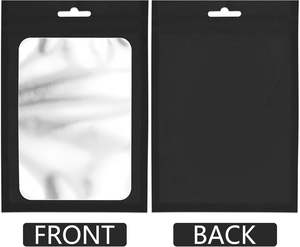 Bolsa de plástico con cierre hermético para ventanas transparentes de un lado, bolsa de Mylar láser holográfica reutilizable con logotipo personalizado - Product Image 2