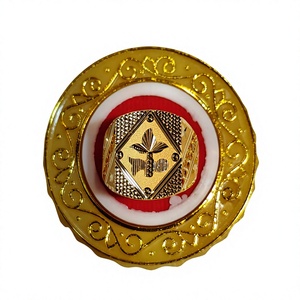 Luxury 22k Solid Gold Modern Wedding Signet <b>Ring</b> <b>Men</b> Custom Engraved Emblem Statement Heavy Pure Yellow Gold Fine Jewelry Arabic - Product Image 2