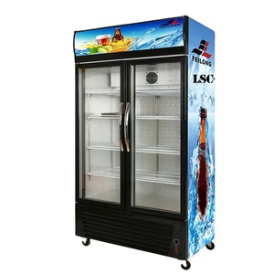 Réfrigérateur commercial à double porte personnalisé avec vitrine en verre, réfrigérateur vertical avec porte transparente - Product Image 6