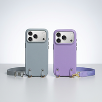 Étui de téléphone élégant en cuir Nappa flexible gaufré avec cordon pour 18 Pro Max, anti-rayures, résistant aux chocs, personnalisable