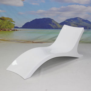 Lettino per sedie a <span class=keywords><strong>sdraio</strong></span> in fibra di vetro bianco con bordo piscina moderna dell'hotel - Product Image 2