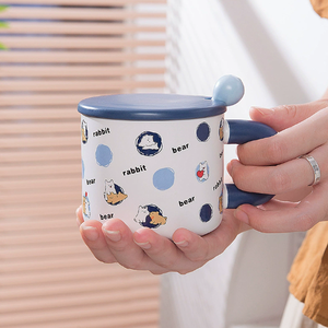 High Quality Custom Modern <b>Cute</b> Cartoon <b>Bear</b> Rabbit Dog Office Drinking Stoneware Ceramic Mug Business Gifts Reusable Food Safe - Product Image 1