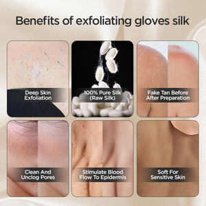 Usine Laotang Échantillon gratuit Vente en gros Gant exfoliant en soie pour soins de la peau Gant exfoliant en soie turque pour le corps et le visage - Product Image 3