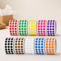 Rouleau d'étiquettes à points colorés de 6 mm, adhésif puissant, petits points circulaires pour l'inventaire, les prix, le bureau et l'emballage