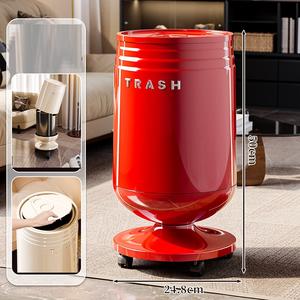 Poubelle à couvercle roulant en PP en forme de baril, avec double seau amovible et couvercle à bascule, pour salon, salle de bain et usage domestique - Product Image 5