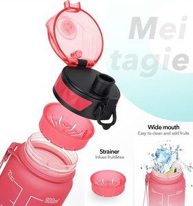Bottiglia d'Acqua in Tritan Senza BPA da 1000ml con Logo Personalizzato, Bottiglia in Plastica Tritan da 32 oz con Tappo a Vite, Bottiglia Motivazionale OEM - Product Image 5