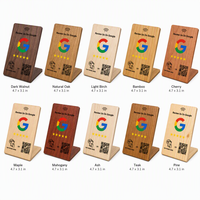 Soporte de Exhibición de Código QR y Tarjetas NFC de Madera Sólida Ecológica Personalizado para Reseñas de Google, para Escritorio, Mesa, Restaurante, Cafetería, Negocio