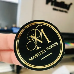 Custom Logo Luxury Candle Label Waterproof Vinyl Gold Foil Sticker Printing