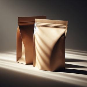 Sachet refermable en papier kraft biodégradable 100 % naturel avec logo personnalisé pour emballage alimentaire (noix) - Product Image 3