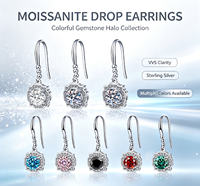 S925 Sterling Silber Blumen Moissanit-Ohrringe für Damen im Koreanischen Stil, Langform - Perfektes Valentinstag- oder Geburtstagsgeschenk für Beste Freundin