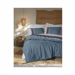 Cotton <b>Box</b> Folk Ark Luxury Duvet Cover Set Polka Dot Grey Satin King Twin Sizes 4 Piece Set with <b>Soft</b> Comforter for Home Bedding - Product Image 3