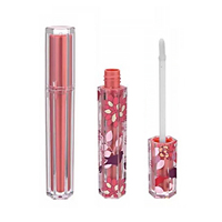 Tubes de brillant à lèvres vides de fleur rouge transparente mince de 5ml récipient cosmétique liquide Logo personnalisé