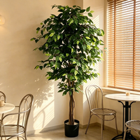 Fleurs décoratives, couronnes et plantes, arbre de banyan artificiel en plastique, arbre artificiel, arrangements floraux pour mariage, décoration de bar et de maison