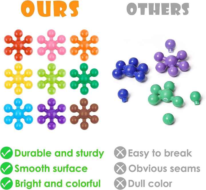 300pcs DIY Snowflake Interlocking Plastic Building Blocks Stem Toys ...