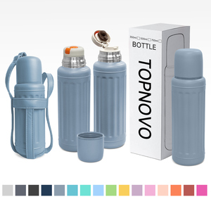 Factory <b>Hot</b> Selling Outdoor Stainless Steel Bottle With Striped Straight <b>Drinking</b> Lid, Water Cup With Back Rope - Product Image 1