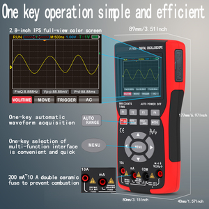 Osciloscópio <span class=keywords><strong>Digital</strong></span> Automotivo Portátil ZOYI ZT-702S 2 em 1 Multímetro de Canal Único 10MHz Largura de Banda 64Kbyte Comprimento de Registro - Product Image 4