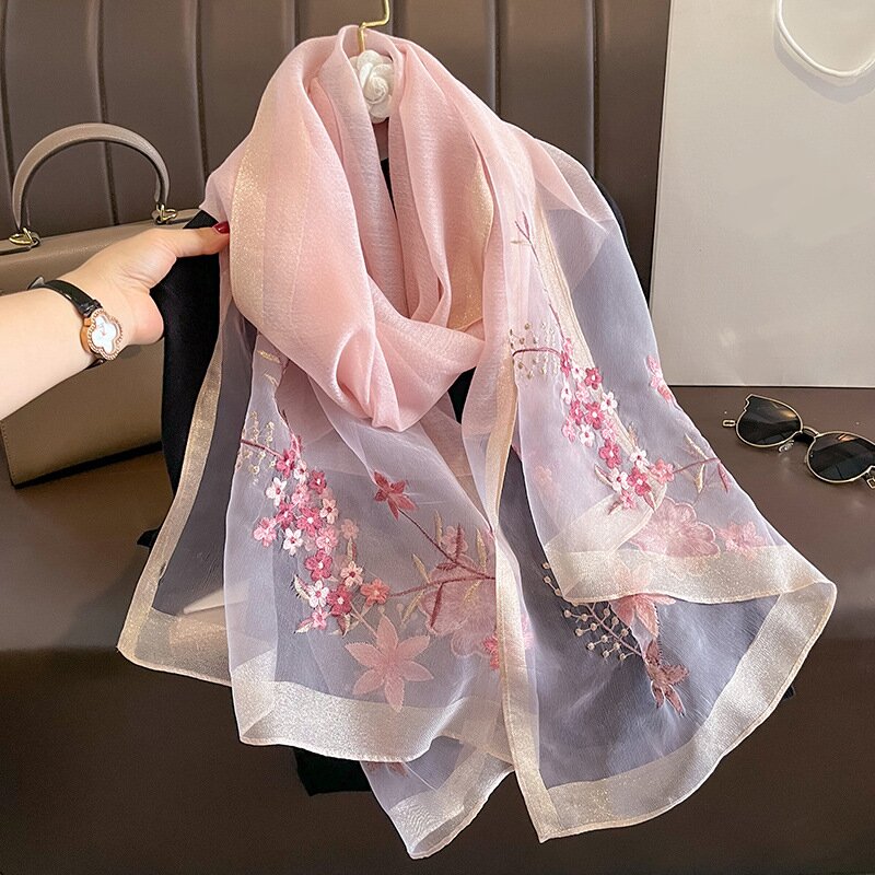 Shop Our 2023 Collection of Elegant Flower Pattern Silk Scarves