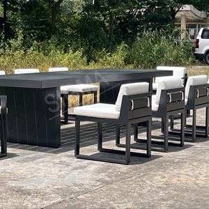 Ensemble <span class=keywords><strong>de</strong></span> <span class=keywords><strong>table</strong></span> et <span class=keywords><strong>de</strong></span> chaises <span class=keywords><strong>de</strong></span> salle à manger en <span class=keywords><strong>aluminium</strong></span> imperméable écologique moderne 2025 pour 8 <span class=keywords><strong>personnes</strong></span>, meubles <span class=keywords><strong>de</strong></span> <span class=keywords><strong>jardin</strong></span> d'extérieur - Product Image 1