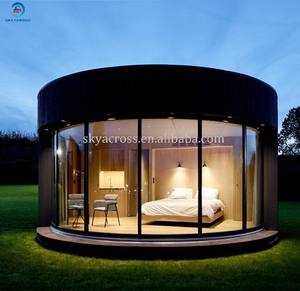 Cabina prefabbricata struttura in acciaio con struttura in acciaio per le vacanze cabina rotonda campeggio giardino Studio - Product Image 5