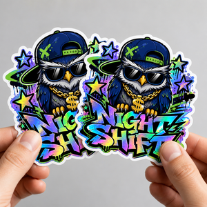 Autocollants découpés à la forme, animaux hip-hop, autocollants graffiti en PVC <span class=keywords><strong>pour</strong></span> casque, skateboard, autocollants holographiques personnalisés, autocollants en vinyle imperméables - Product Image 3