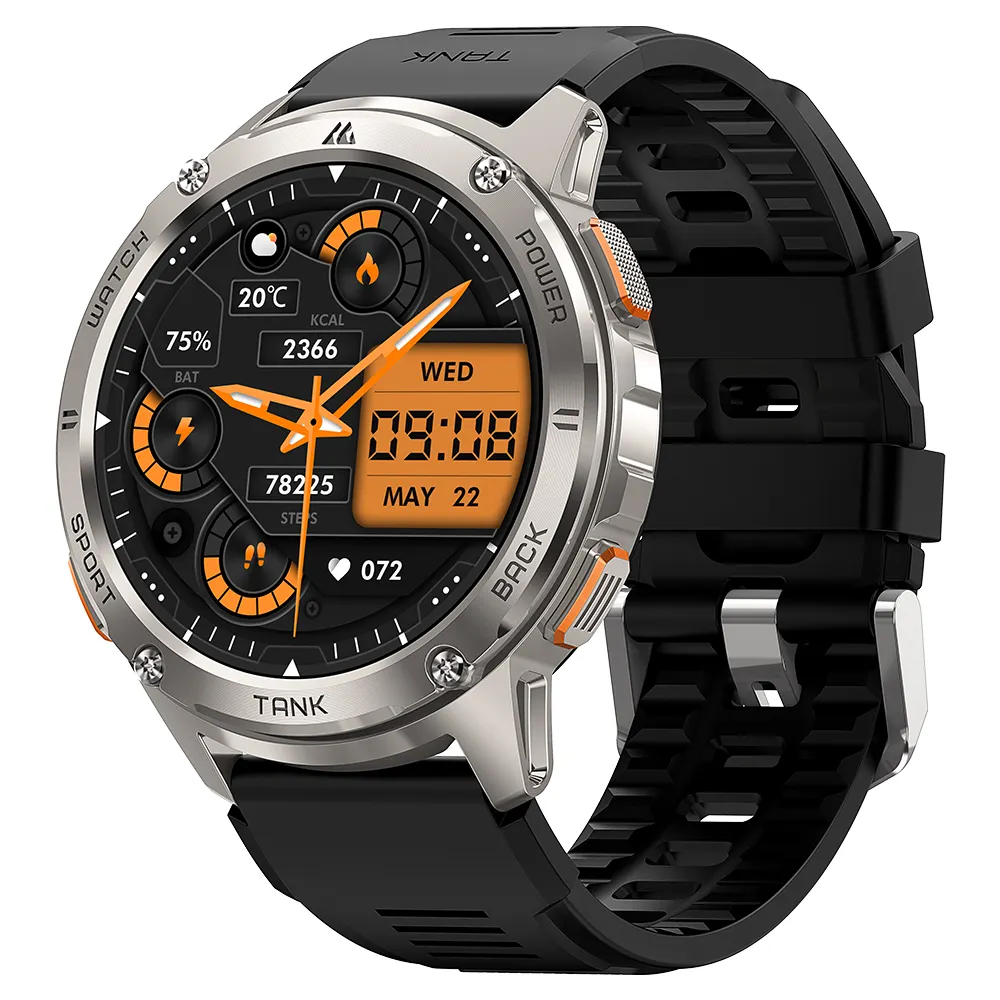 KOSPET TANK T3 2024 Relógio inteligente de alta qualidade com controle por aplicativo, mostrador facial, à prova d'água, para natação, em todos os idiomas do mundo