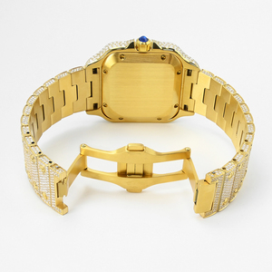 Reloj Cuadrado VVS D Color Moissanite para Hombre, Estilo Hip Hop, Completamente Cubierto de Moissanite, Reloj de Pulsera con Cristal de Zafiro - Product Image 3