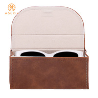 Étui à lunettes semi-rigide en cuir PU vintage de qualité supérieure, boîte de rangement de luxe pour lunettes de vue et de soleil