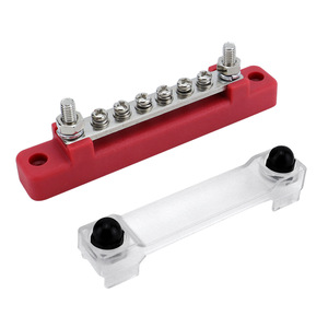 Barra de distribución de 6 vías, 150A, alta corriente, para vehículos marinos, yates, barcos, camiones, 12-48V, par rojo y negro con tornillos - Product Image 5