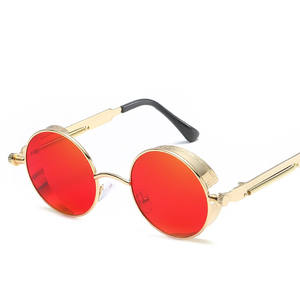 Wholesale Retro <b>Steampunk</b> Sunglasses Men Women Luxury Brand Vintage Round <b>Glasses</b> Metal Fashion Driving UV400 - Product Image 2