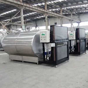 Factory Price 2000L 3000L SUS304 316l Horizontal Type Dairy Chiller Machine Milk Cooling Tank For Dairy Processing Plant