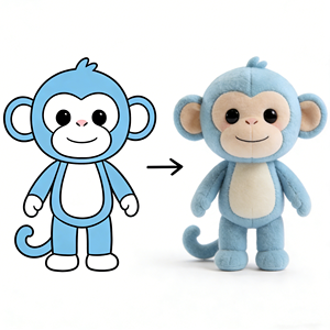 Muñeco de Peluche de Mono Azul de Algodón Personalizado Directo de Fábrica, Transforma Tu Diseño de <span class=keywords><strong>Dibujos</strong></span> Animados en un Juguete de Animal de la <span class=keywords><strong>Selva</strong></span> de Alta Calidad - Product Image 1