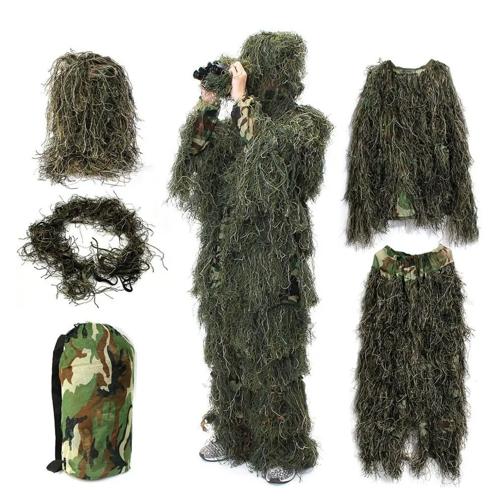 Zennison Outdoor Full Body Ghillie Suit Camouflage 3D Grass camouflage Ghillie Suit